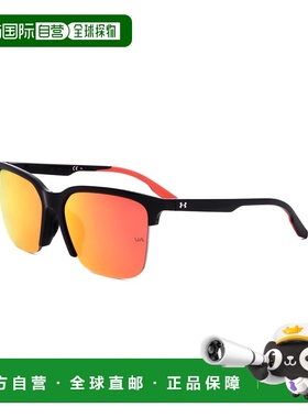 自营Under Armour Men's 57 mm Black Sunglasses - black red 美