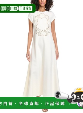 自营Oscar de la Renta Floral Cut Out Silk-Lined Wool-Blend M