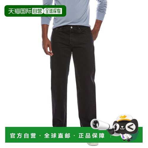 自营frame denim框架倒带轻松牛仔裤-黑色 美国奥莱直发直筒裤