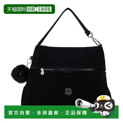 自营Kipling Neville Corduroy Shoulder Bag - onyx black glam