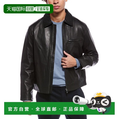 美国直邮自营Theory Leather Workwear Jacket - black 美国奥莱