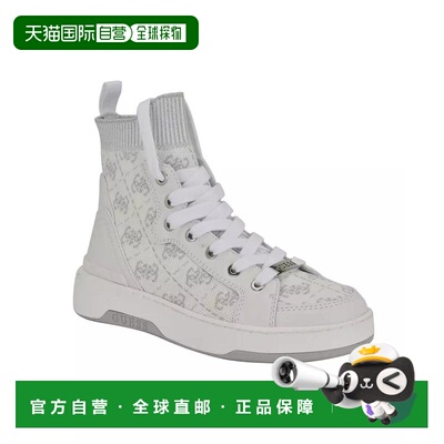 【美国直邮】GUESS 女款Mannen针织系带高帮时尚运动休闲鞋运动鞋
