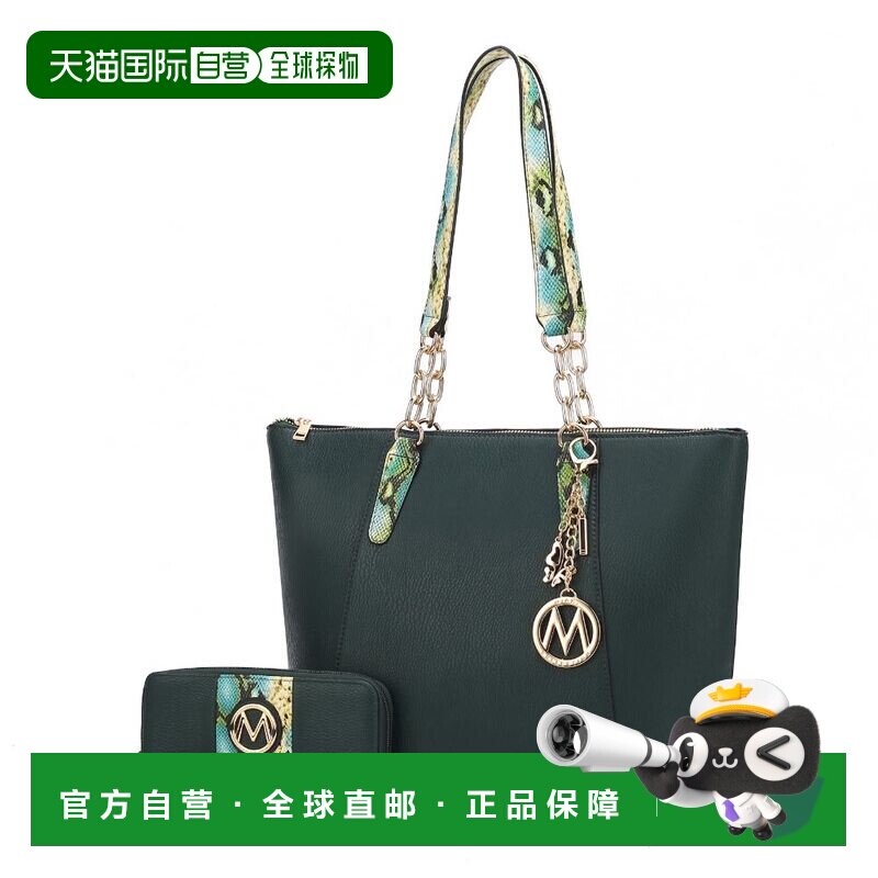自营mia k collectionXimena 纯素皮革女式手提包带配套腕带钱包
