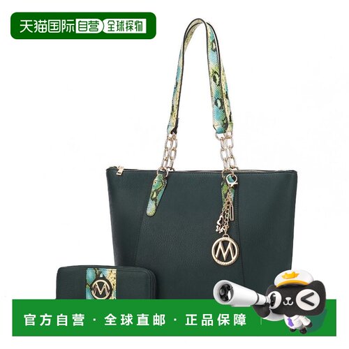 自营mia k collectionXimena 纯素皮革女式手提包带配套腕带钱包