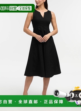 自营 Ellen Tracy女式无袖拼接迷笛裙-黑色 美国奥莱直发新款