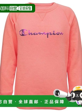 自营Champion Fill Script Fleece Sweatshirt Kids  Pink Tie-Dy