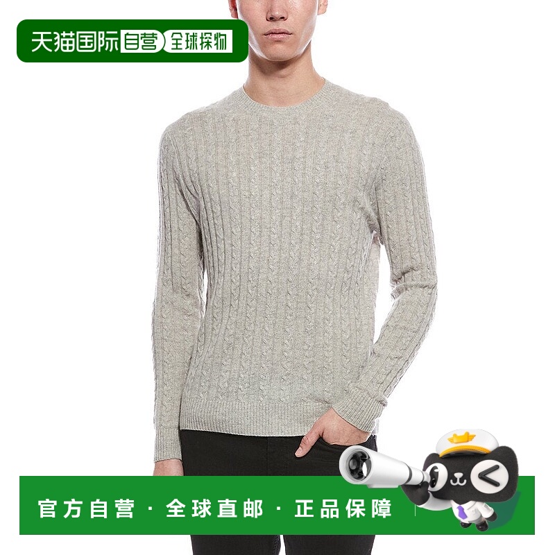 自营raffi拉菲羊绒圆领毛衣-灰色 美国奥莱直发