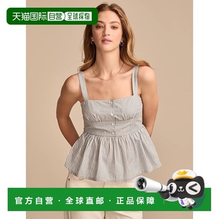 中蓝色 紧身胸衣Peplum上衣 美国奥莱直发 Brand女式 自营Lucky