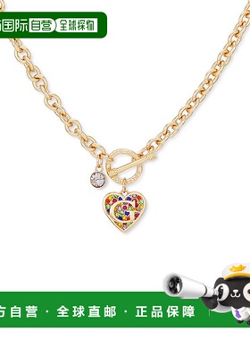 美国直邮 Guess 通用吊坠项链金色心形宝石