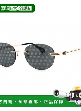 自营Palm Angels Sunglasses Oval Rimless, Gunmetal Frame And