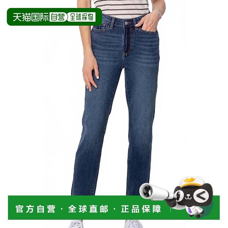 自营judy blueWomen's Cool Denim Cuffed Boyfriend Jean In Blu