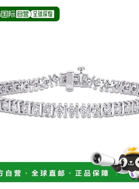 自营Mimi & Max 4 1/2ct DEW 莫桑石棒形网球手链 925 纯银 - 白