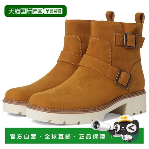 自营Vionic Folsom J0744L4202 Moto Boots Wheat Leather Block