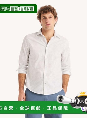 自营Nautica Mens Classic Fit Wrinkle-Resistant Printed Shirt