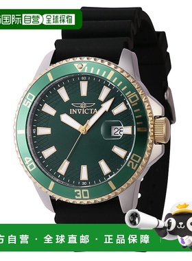 自营 Invicta 男式 45 毫米石英表 - 黑色 美国奥莱直发