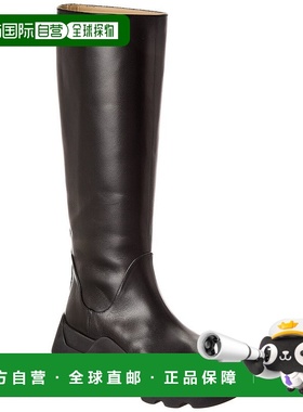 自营Proenza Schouler Stomp皮革及膝长靴-黑色 美国奥莱直发
