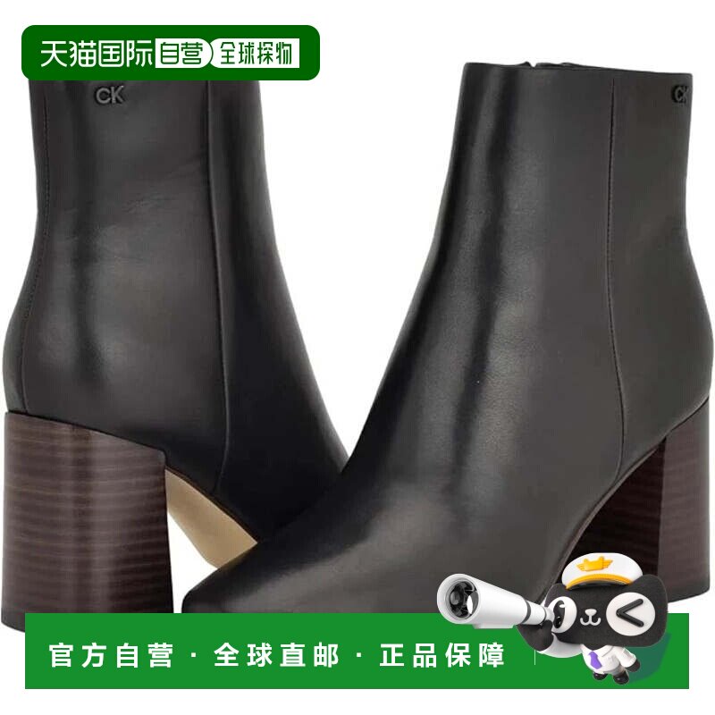 自营Calvin Klein Broma Boots Women's Black Leather Block Hee图片