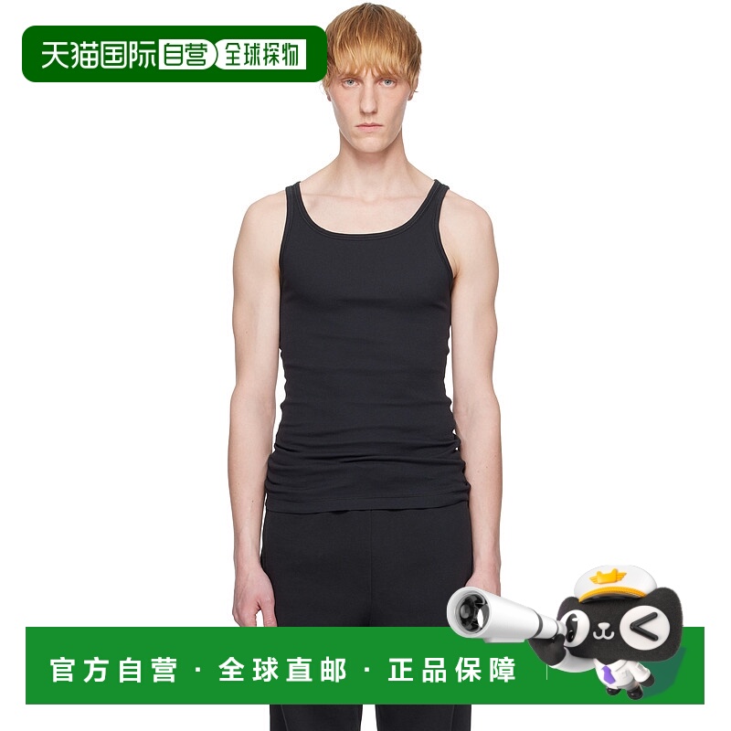 1h可退 香港直邮潮奢 SKIMS 男士 三件装黑色 Cotton Rib 背心 TP