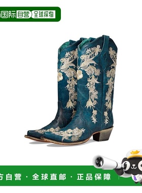 美国直邮Corral 牛皮女士靴子真皮皮鞋进口女靴