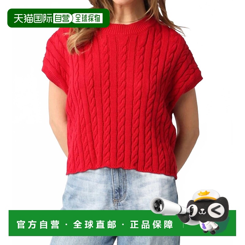 自营olivaceousAlina Knit Top In Red - red 美国奥莱直发