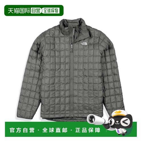 自营The North Face Thermoball Puffer夹克女式灰色绝缘全拉链KF