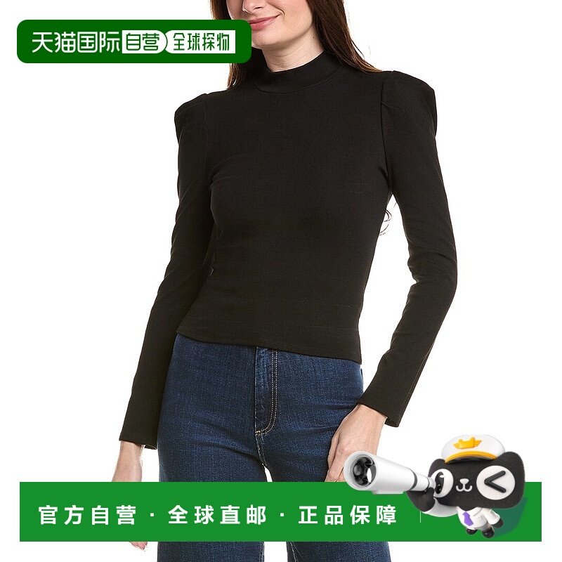 自营English Factory Turtleneck Rib Top - black 美国奥莱直发