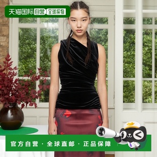 甘尼 女士 上装 香港直邮潮奢 Ruched GANNI Velvet 1h可退 黑色