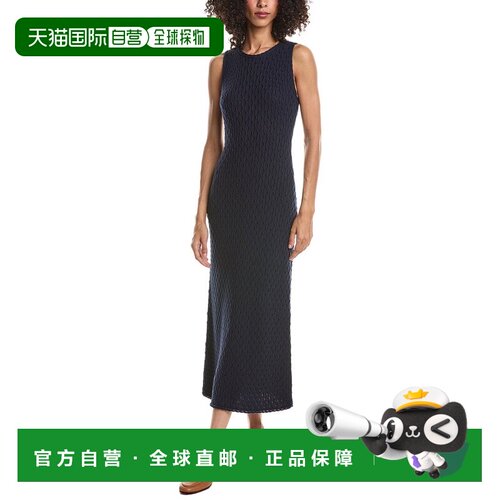 自营theory理论质感长裙-海军蓝 美国奥莱直发连衣裙