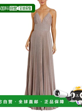 自营Mac Duggal V领礼服-金属色 连衣裙长裙美国奥莱直发