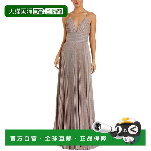 自营Mac Duggal V领礼服-金属色 连衣裙长裙美国奥莱直发