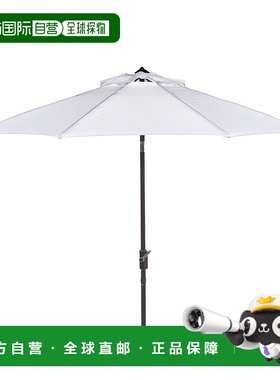自营 safavieh抗紫外线 Ortega 9 英尺自动倾斜曲柄伞 - 白色 美