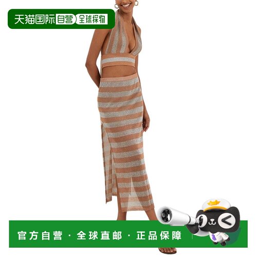 自营ViX Knit Luna Long Skirt - brown 美国奥莱直发半身裙