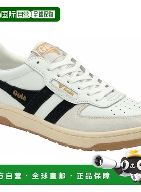 自营Women's Gola Hawk CLB336 Sneakers White Black Gold Train