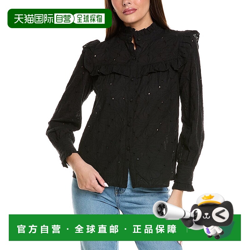 自营 anna kay安娜KAY Eleonora衬衫-黑色 美国奥莱直发泡泡袖