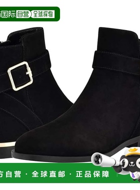 自营Nine West Alleva Boots Women's Black Suede Almond Toe An