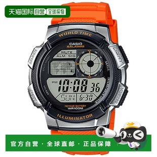 自营Casio Men’s Digital Watch with Black Dial & Orange Stra