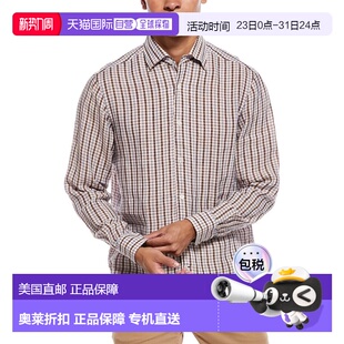 Check Morgan Linen Shirt 美国奥 自营Robert orange Talbott