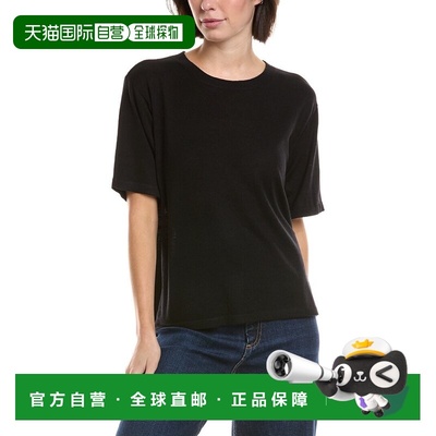 自营Vince Camuto Crewneck Wool-Blend T-Shirt - black 美国奥