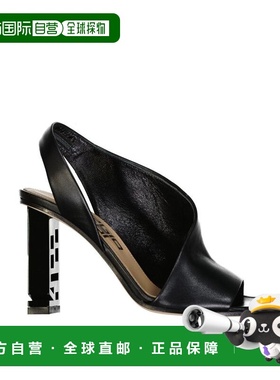 自营Sergio Rossi Calfskin Stiletto Heel Women's Sandals - bl