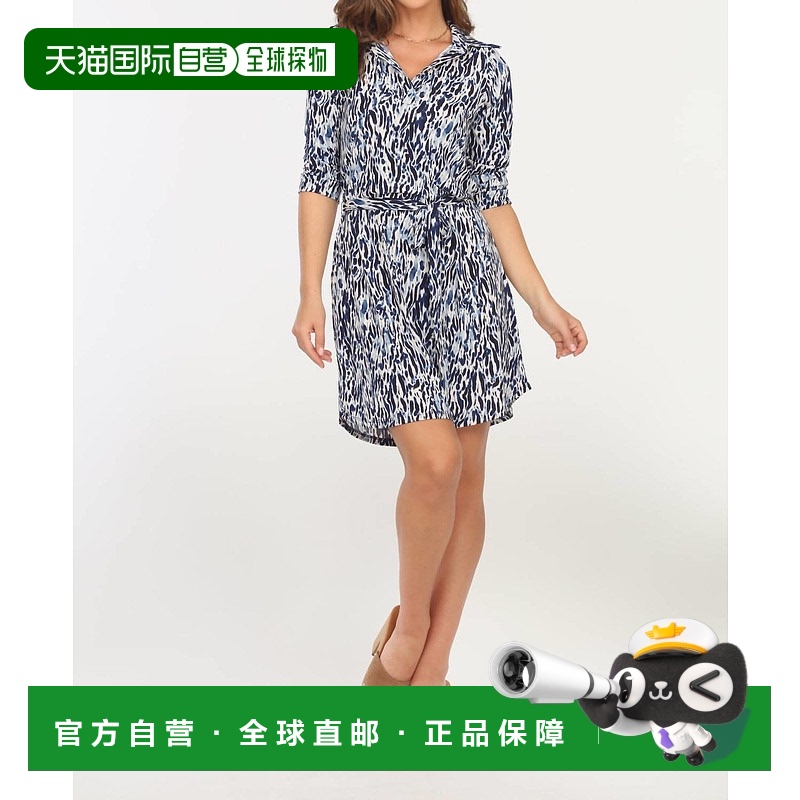 自营 veronica mLivia Ity 蓝色秋款衬衫早秋新款连衣裙 蓝色 美