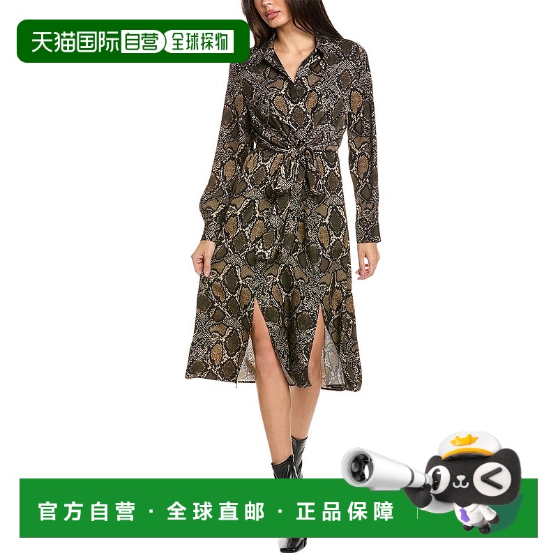 自营 Kobi Halperin Marina 中长连衣裙 - 棕色 美国奥莱直发