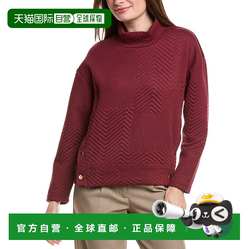 自营Nanette Nanette Lepore雪佛龙立领毛衣-红色 美国奥莱直发