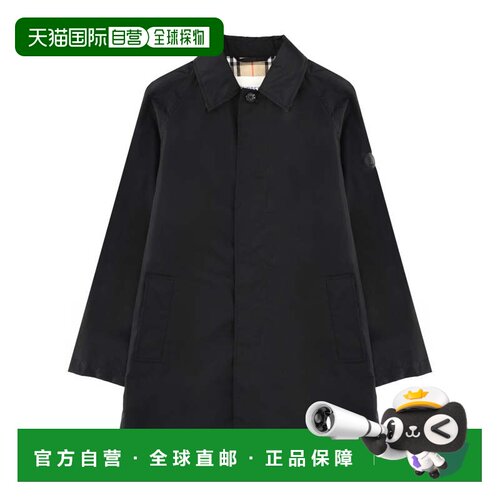 自营burberryPolyamide Interior Checkered Lining Coat - black