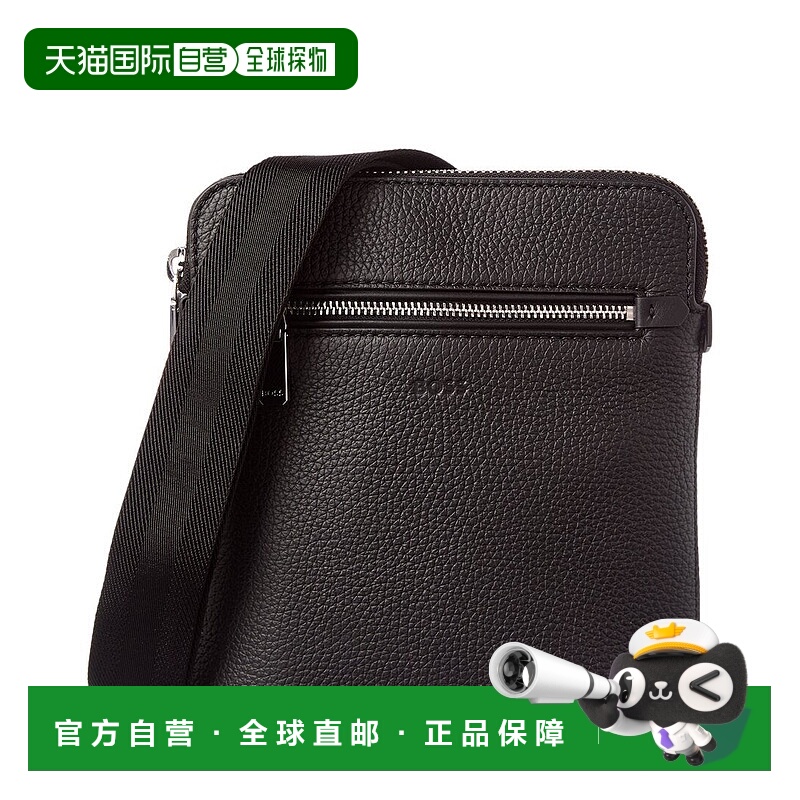自营Hugo Boss New Crosstown Leather Envelope Bag - black 美