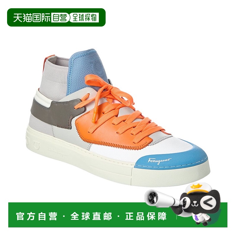 自营 salvatore ferragamoFerragamo Neely 皮革运动鞋 - 白色 美