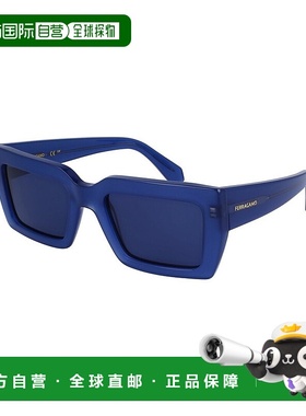 自营salvatore ferragamo菲拉格慕女式经典标志54毫米太阳镜-蓝色