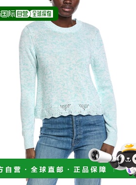 自营Autumn Cashmere Tweed Pointelle Sweater - blue 美国奥莱