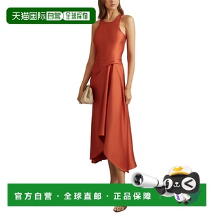 自营Reiss Micah Drape Occasion Dress - rust 美国奥莱直发
