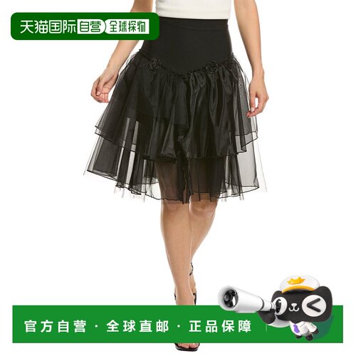 自营Gracia Layered Organza Skirt - Black 半身裙美国直发奥莱