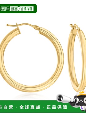 自营 Ross-Simons 意大利 18kt 黄金圈形耳环 - 黄色 美国奥莱直